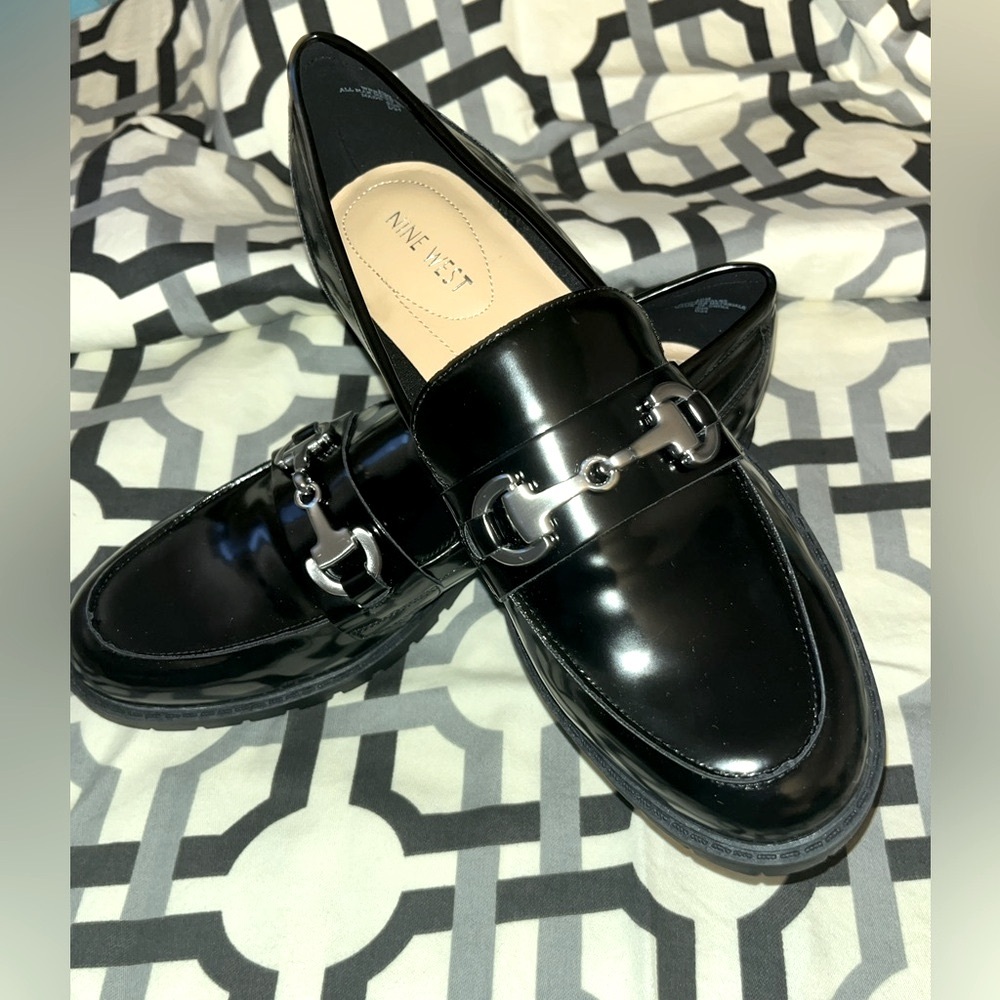 Nine West Black Patent Loafers